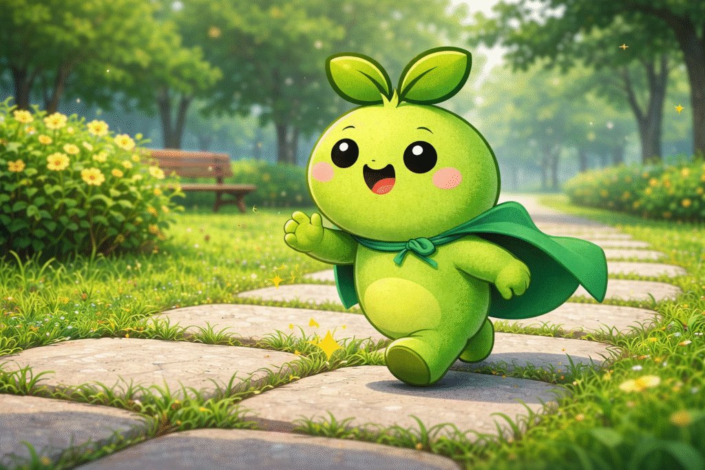 pennysprout auf dem sonnigen pfad