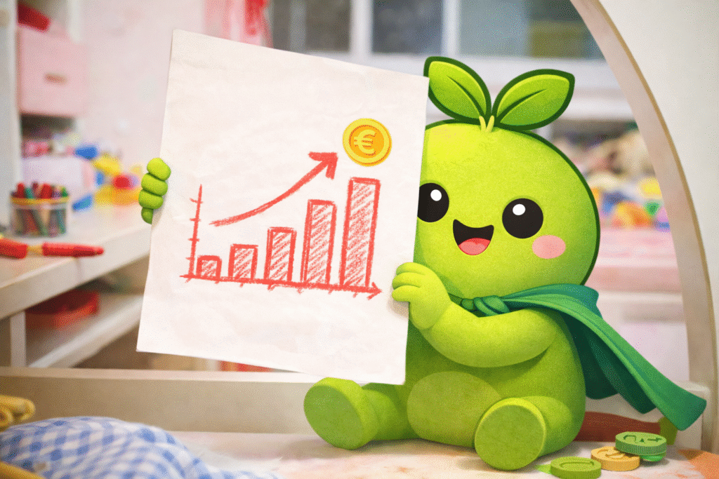 pennysprout zeigt ihre zeichnung